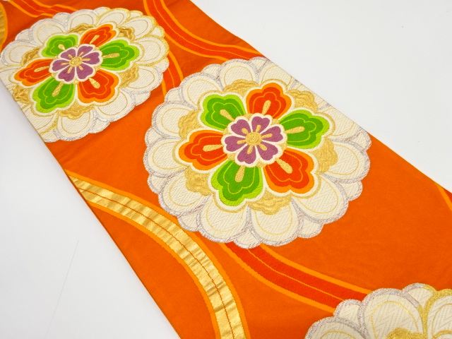 アンティーク　立涌に華紋織り出し袋帯（着用可）